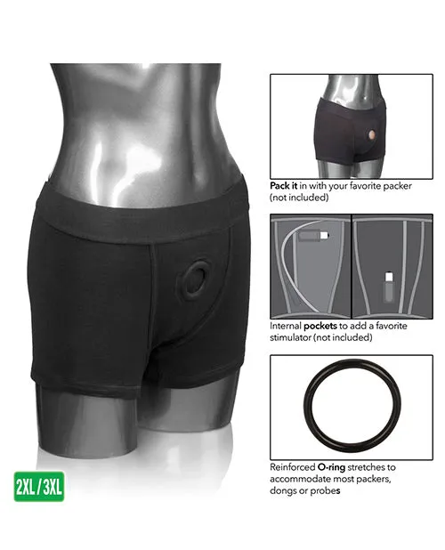 Female Sex Toys Open Desires Packer Gear Boxer Brief Harness Black
