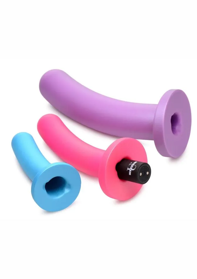 Female Sex Toys STRAP U Strap U Triple Peg 28x Vibrating Rechargeable Silicone Dildo Set with Remote Control