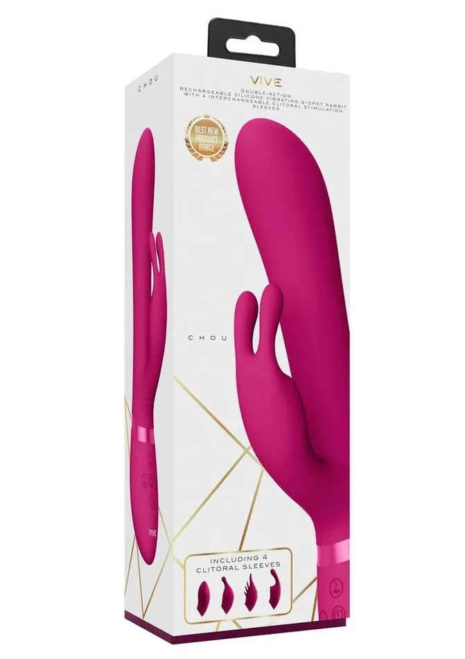 Female Sex Toys Vive by Shots Vive Chou Rechargeable Silicone GSpot Rabbit and Clitoral Stimulator