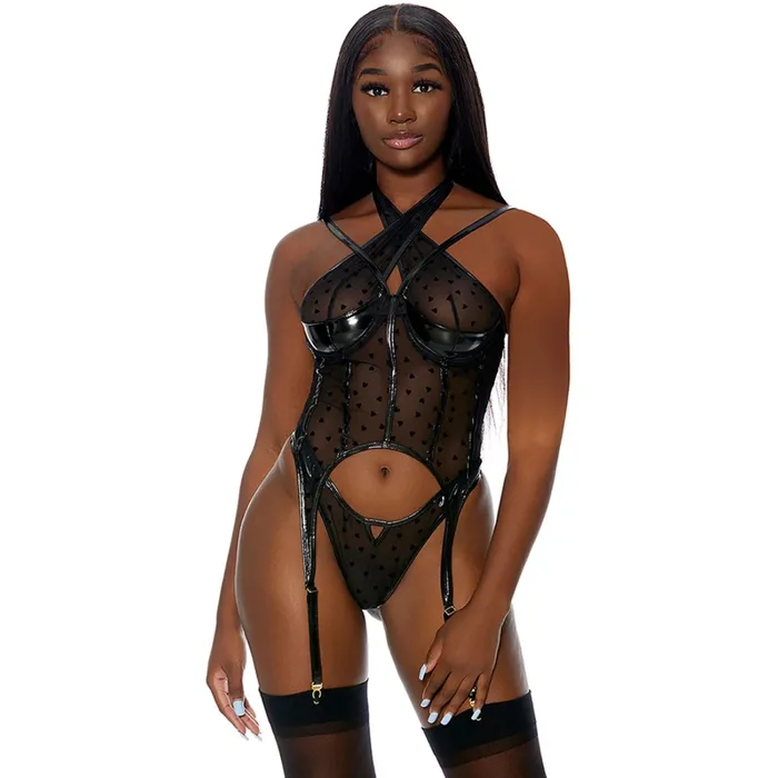 Forplay Steal Your Heart Lingerie Set Black Forplay Anal