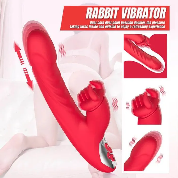 Inyarose Female Sex Toys Vibrating Telescopic Rabbit Vibrator