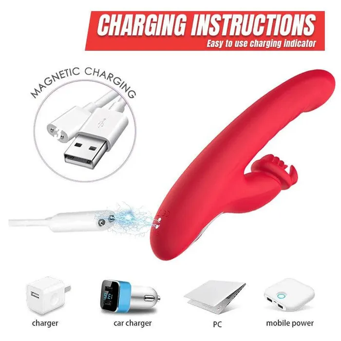 Inyarose Female Sex Toys Vibrating Telescopic Rabbit Vibrator