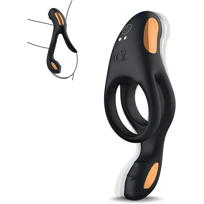 Inyarose Male Sex Toys 3 in 1 Couples Vibrating Silicone Penis Ring