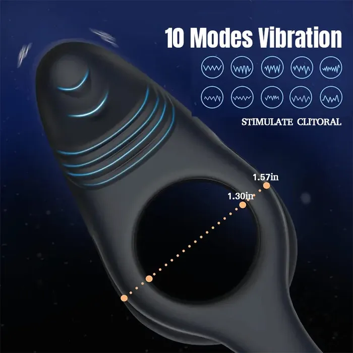 Inyarose Male Sex Toys 3 in 1 Couples Vibrating Silicone Penis Ring