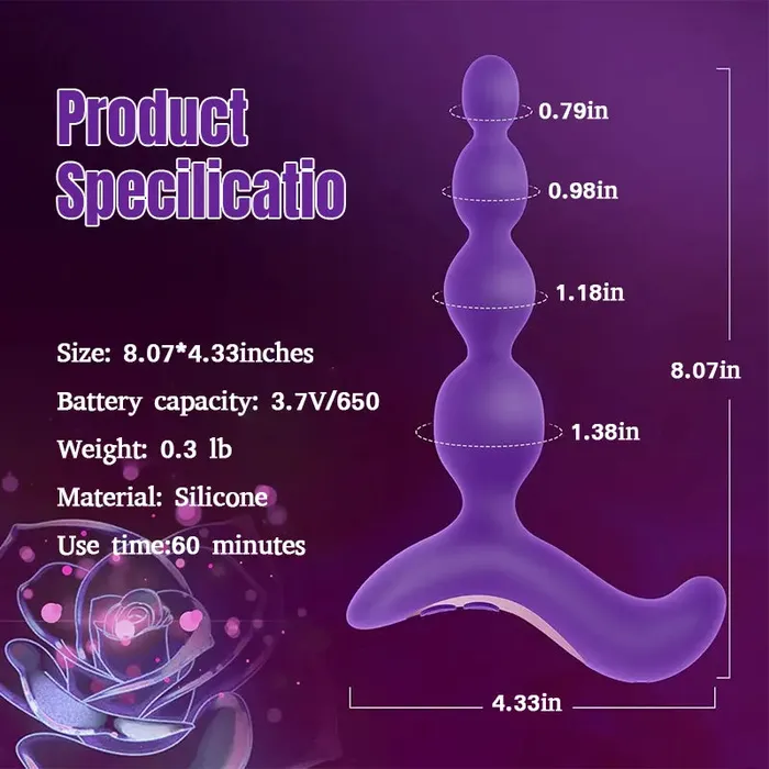 Inyarose Male Sex Toys Anal Training Kit with Vibrating Anal Plug