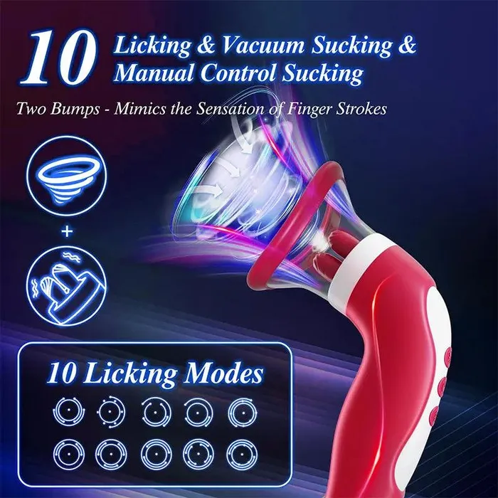 Inyarose Male Sex Toys Double Tongue Vibrating Masturbator