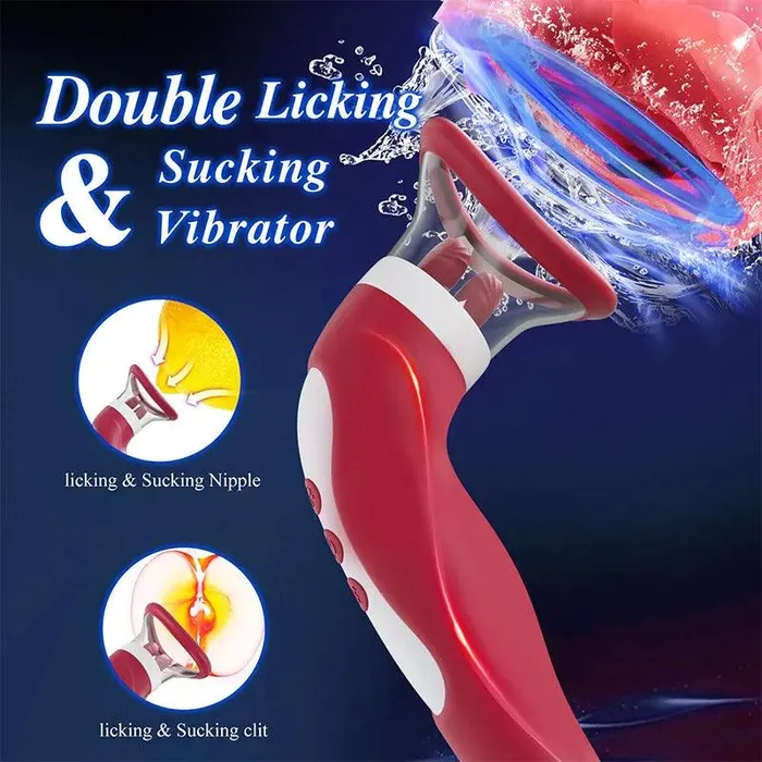 Inyarose Male Sex Toys Double Tongue Vibrating Masturbator