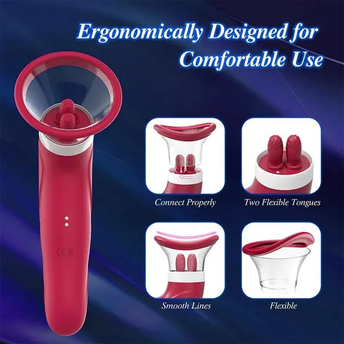 Inyarose Male Sex Toys Double Tongue Vibrating Masturbator