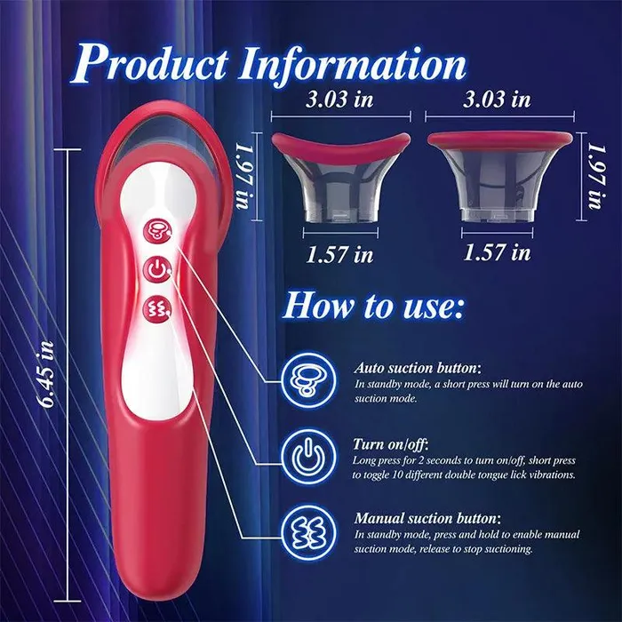 Inyarose Male Sex Toys Double Tongue Vibrating Masturbator