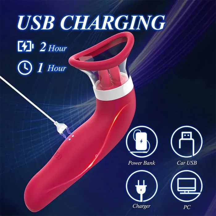 Inyarose Male Sex Toys Double Tongue Vibrating Masturbator