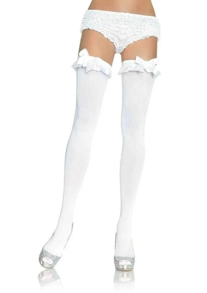 Leg Avenue Female Sex Toys Leg Avenue Nylon Over The Knee with Ruffle Bow