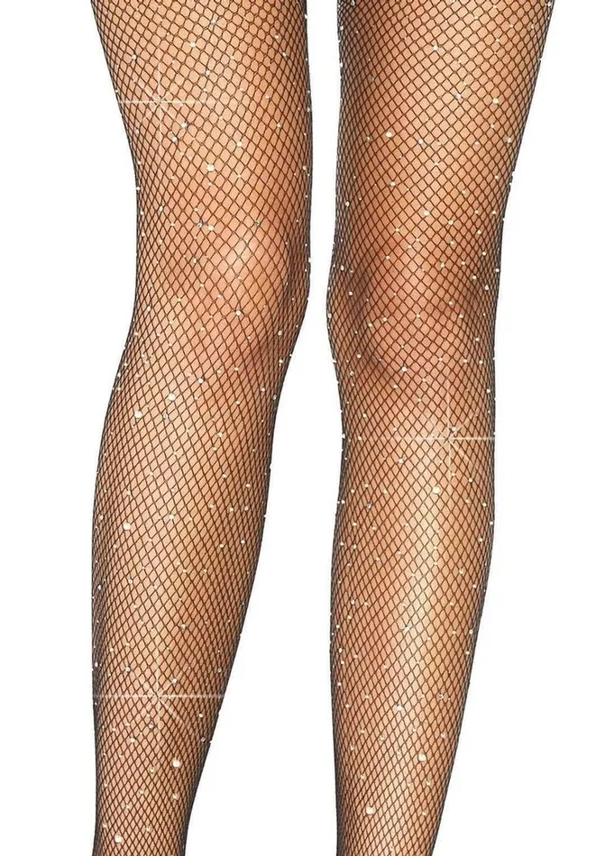 Leg Avenue Leg Avenue Crystalized Fishnet Suspender Pantyhose Vibrators