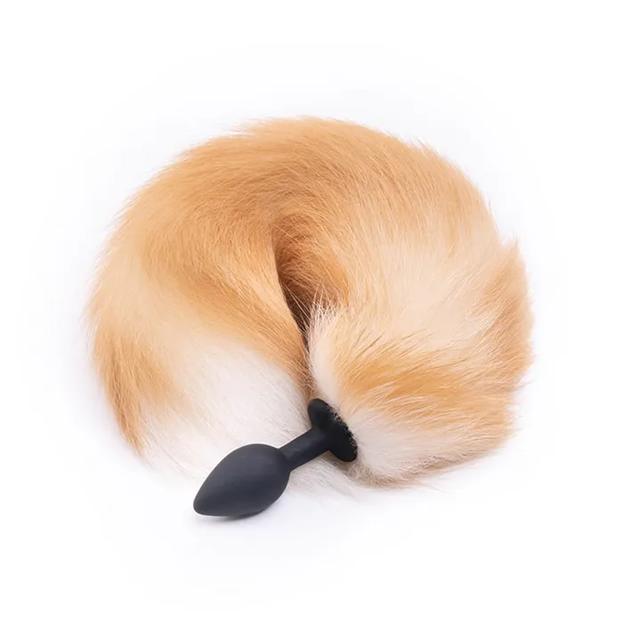 Love Plugs Male Sex Toys Light Brown Fox Tail With Silicone Plug Tip