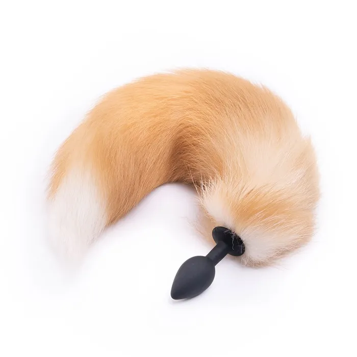Love Plugs Male Sex Toys Light Brown Fox Tail With Silicone Plug Tip