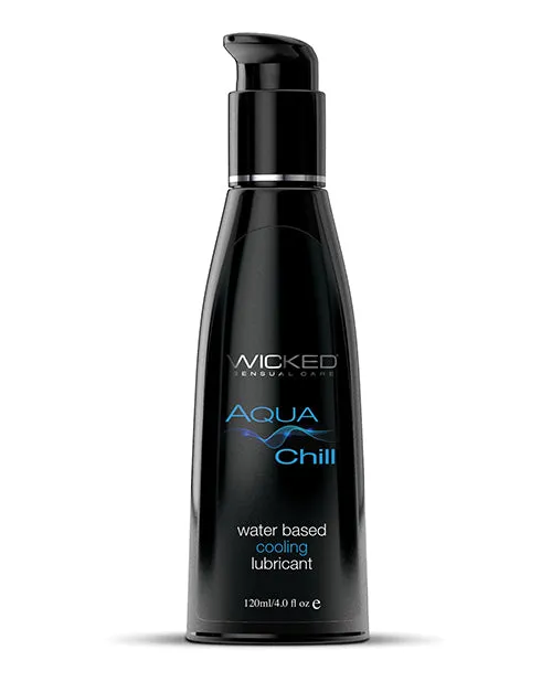 Lubricants Wicked Sensual Care Aqua Chill Water Based Cooling Lubricant 4 oz Open Desires