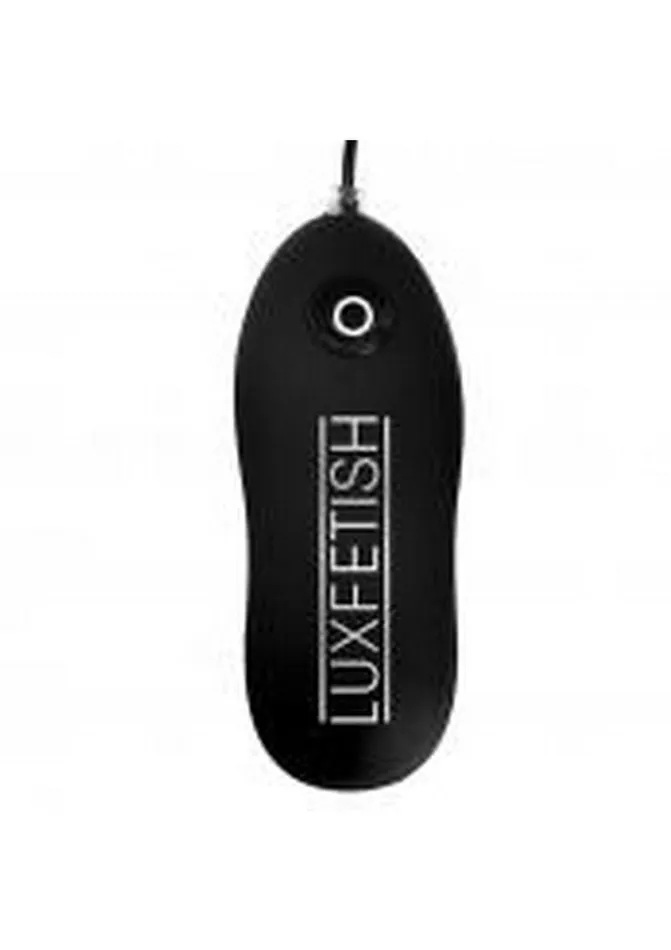 Lux Fetish Lux Fetish Latex Inflatable Vibrating Curvd Dildo with Wired Remote Control Female Sex Toys