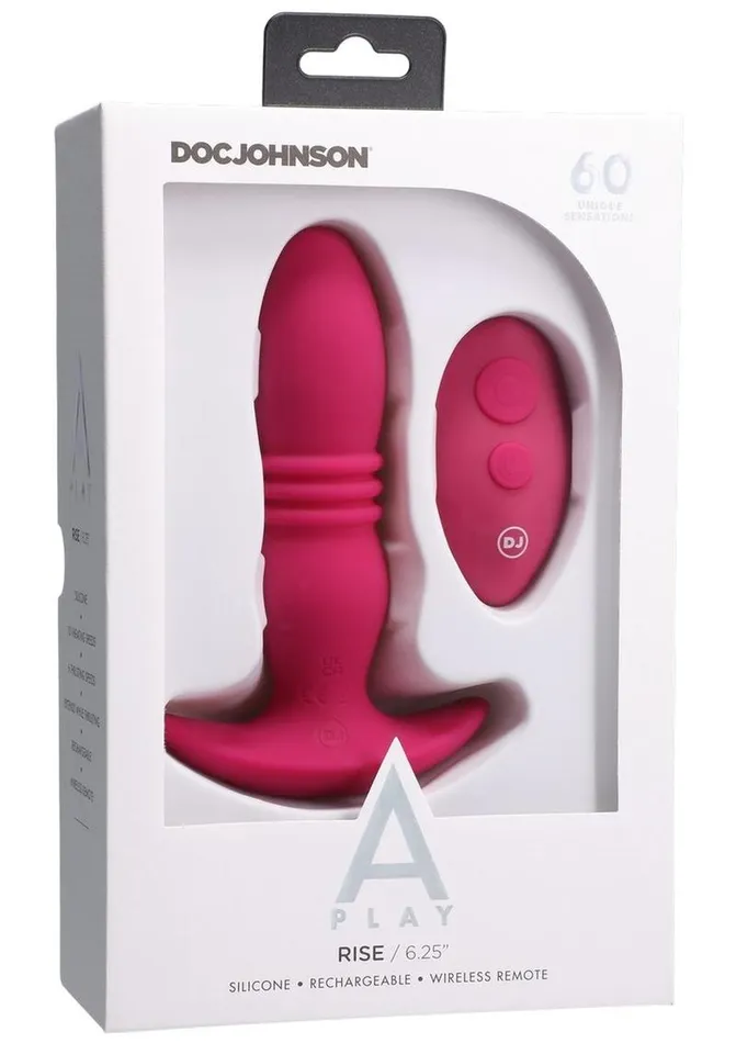 Male Sex Toys APlay APlay Rise Silicone Rechargeable Anal Plug with Remote Control