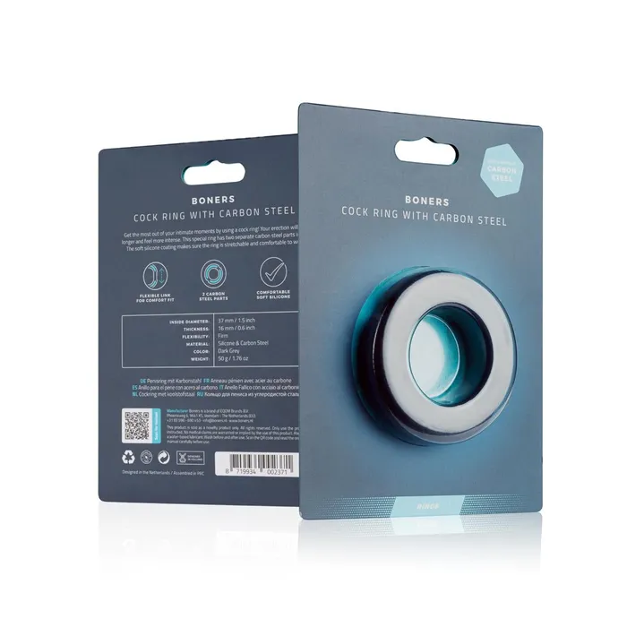 Male Sex Toys Boners Boners Cock Ring With Steel Core Grey