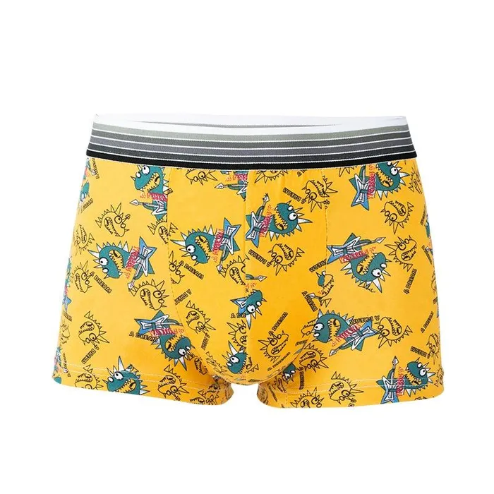 Male Sex Toys Ice Silk Soft Breathable Fashion Young Mens Boxers Cartoon Skull Personality U Pouch Seamless Underpants Versaley
