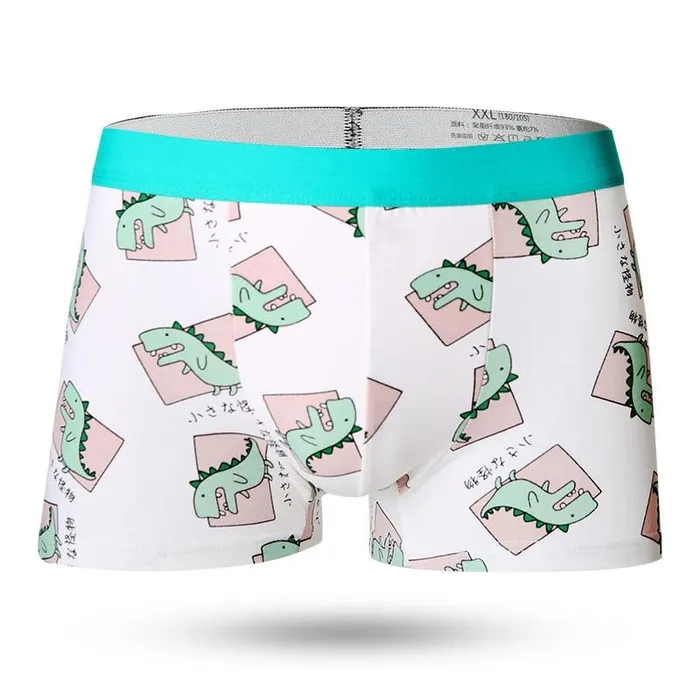 Male Sex Toys Ice Silk Soft Breathable Fashion Young Mens Boxers Cartoon Skull Personality U Pouch Seamless Underpants Versaley