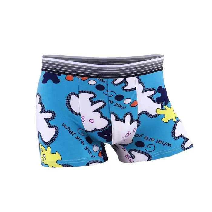 Male Sex Toys Ice Silk Soft Breathable Fashion Young Mens Boxers Cartoon Skull Personality U Pouch Seamless Underpants Versaley