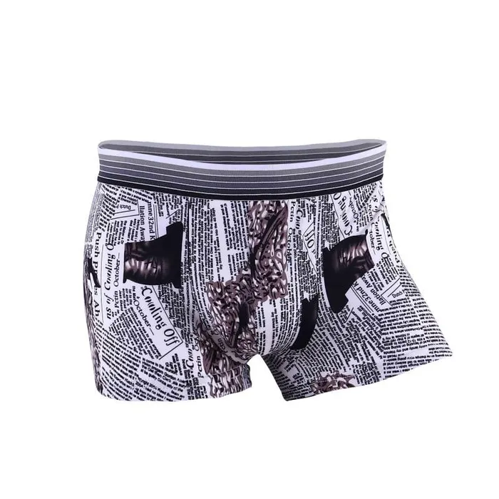 Male Sex Toys Ice Silk Soft Breathable Fashion Young Mens Boxers Cartoon Skull Personality U Pouch Seamless Underpants Versaley
