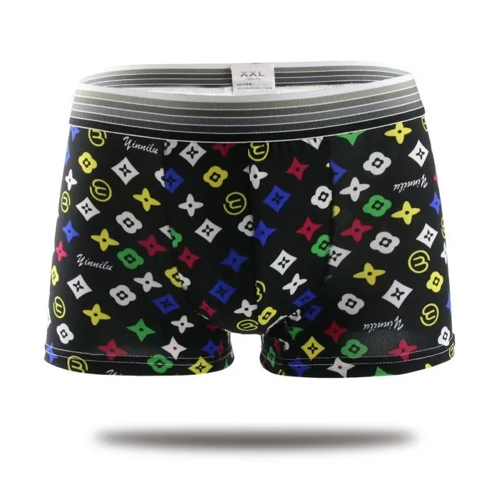 Male Sex Toys Ice Silk Soft Breathable Fashion Young Mens Boxers Cartoon Skull Personality U Pouch Seamless Underpants Versaley