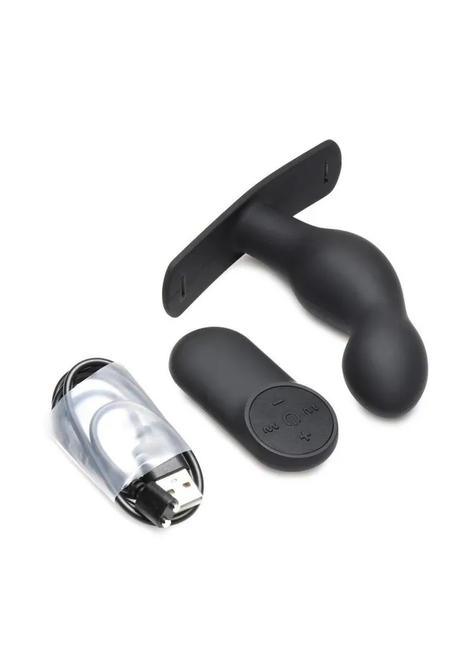 Male Sex Toys Master Series Master Series PSpot Plugger 28x Rechargeable Silicone Prostate Plug with Harness and Remote Control