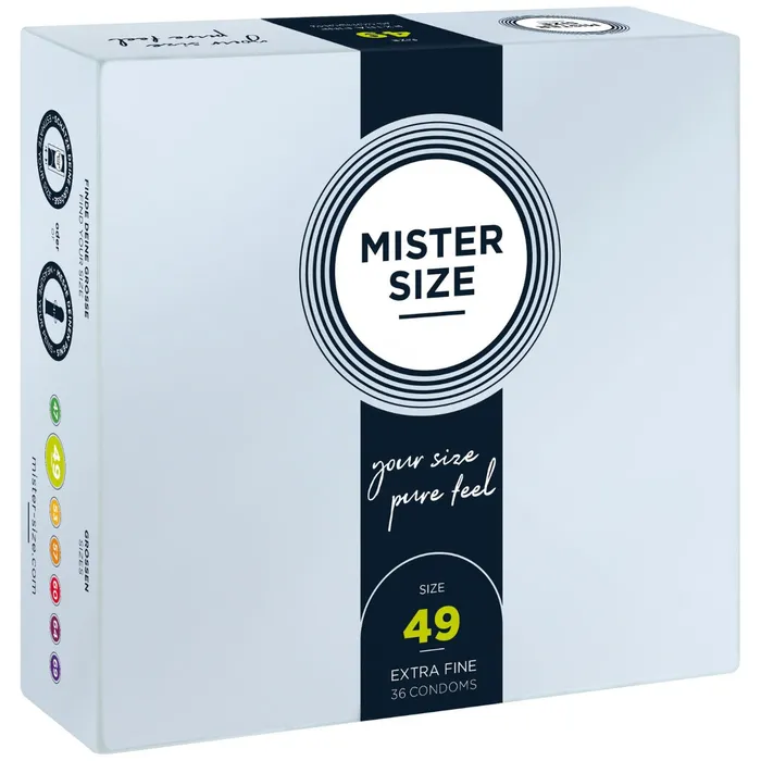 Male Sex Toys Mister Size Mister Size Pure Feel Condoms Size 49mm 36 Pack
