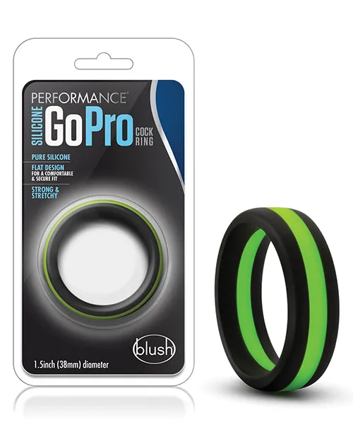 Male Sex Toys Open Desires Blush Performance Silicone Go Pro Cock Ring BlackGreen