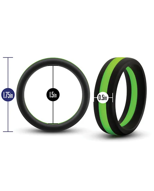 Male Sex Toys Open Desires Blush Performance Silicone Go Pro Cock Ring BlackGreen