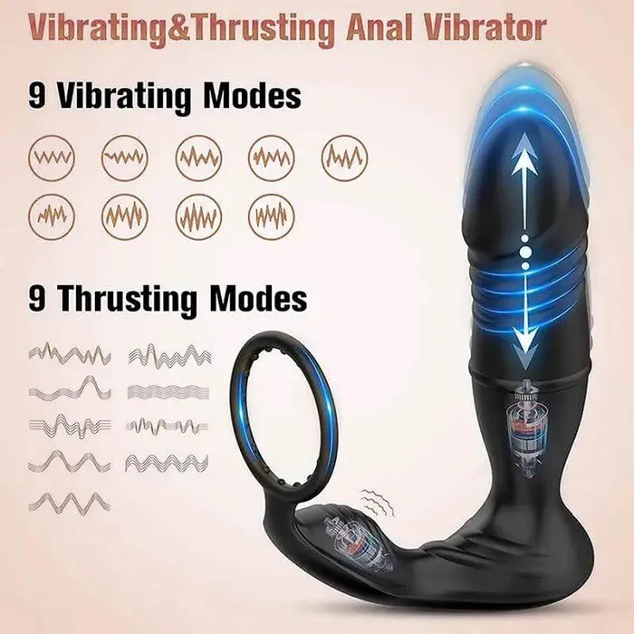 Male Sex Toys Prostate Massager with Vibrating Penis Ring Inyarose