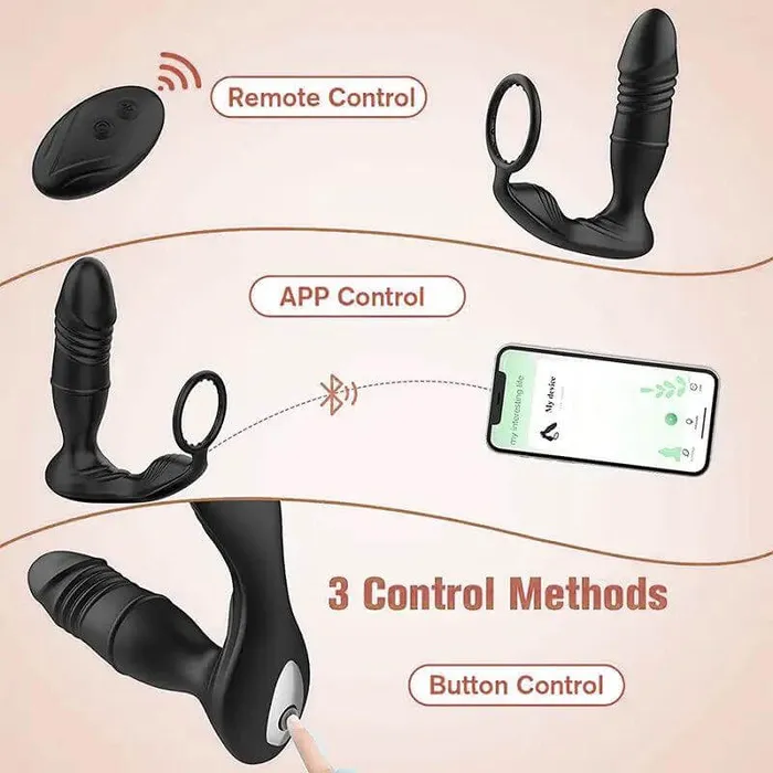 Male Sex Toys Prostate Massager with Vibrating Penis Ring Inyarose