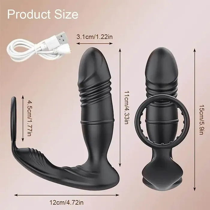 Male Sex Toys Prostate Massager with Vibrating Penis Ring Inyarose