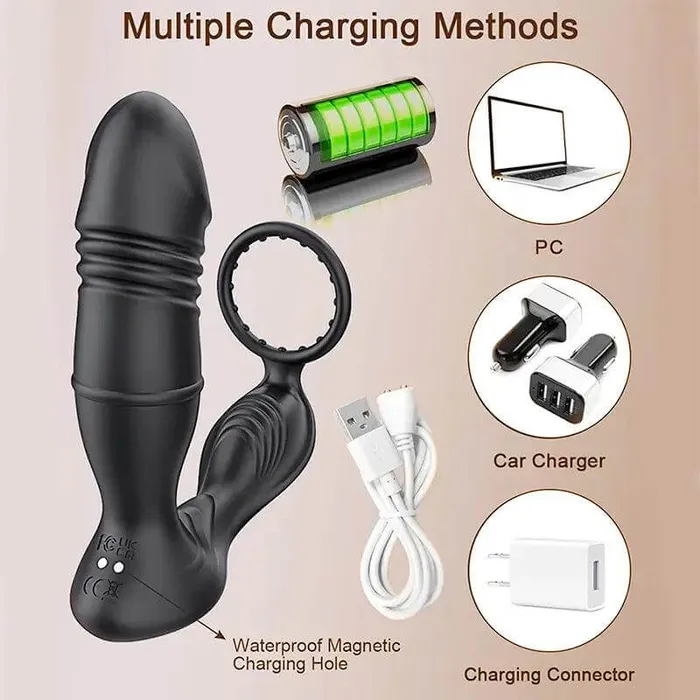 Male Sex Toys Prostate Massager with Vibrating Penis Ring Inyarose