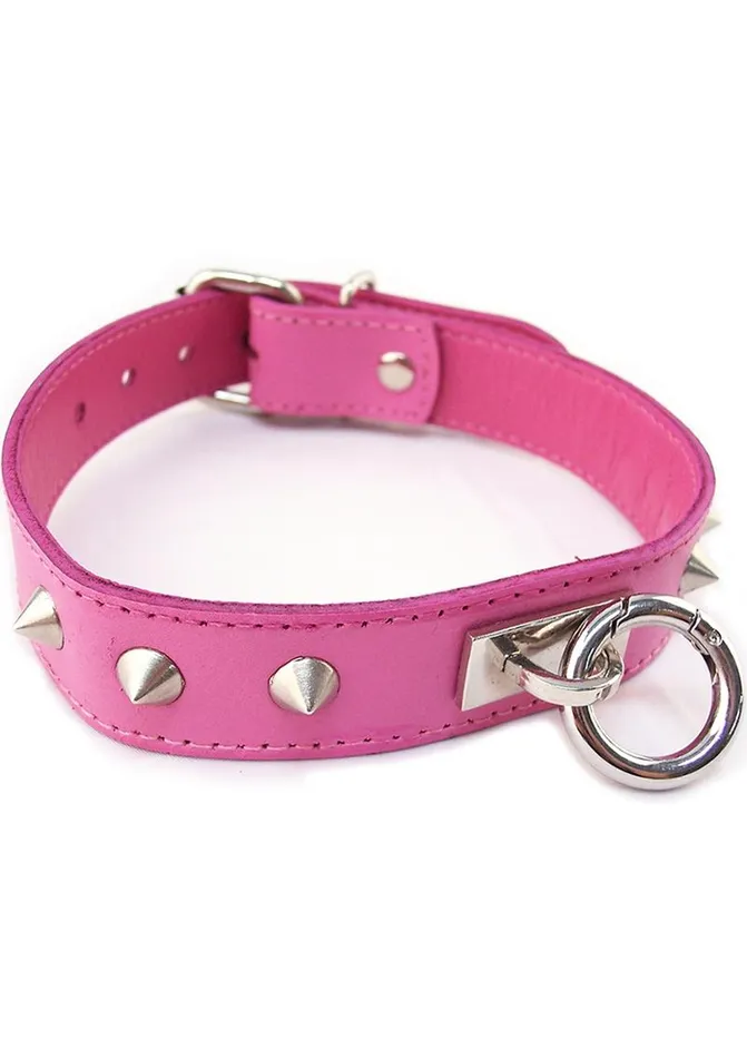 Male Sex Toys Rouge Rouge O Ring Studded Adjustable Leather Collar