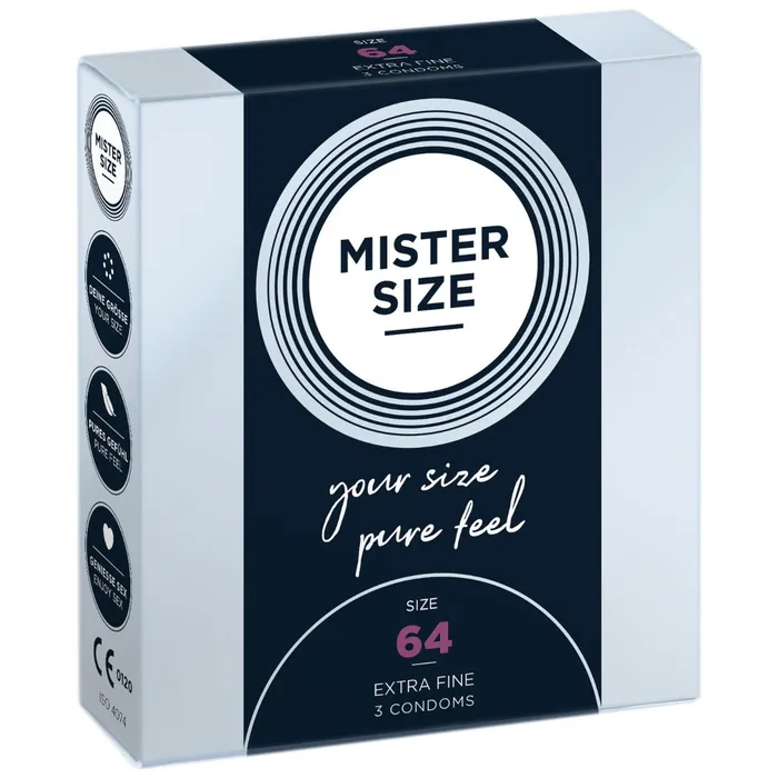 Mister Size Male Sex Toys Mister Size Pure Feel Condoms Size 64mm 3 Pack