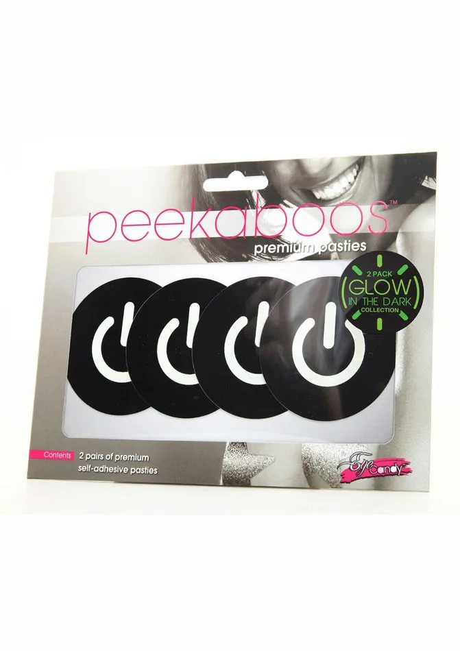 PEEKABOO Female Sex Toys Peekaboo Glow In The Dark Power Button Pasties