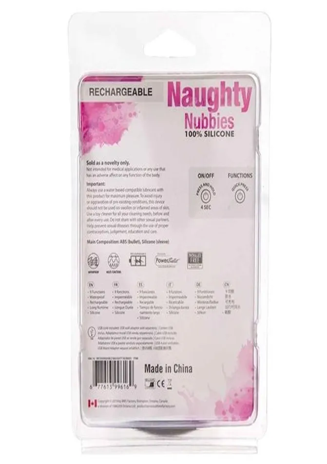 Powerbullet Powerbullet Naughty Nubbies Silicone Rechargeable Finger Massager Female Sex Toys