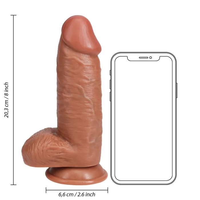 RealRock Extra Thick Dildo With Balls Tan 8 Inch RealRock Female Sex Toys