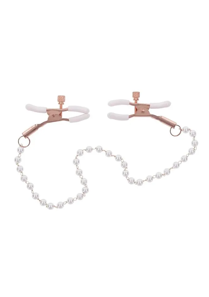 Sex and Mischief Peaches N Creame Pearl Nipple Clamps Sex and Mischief Couples