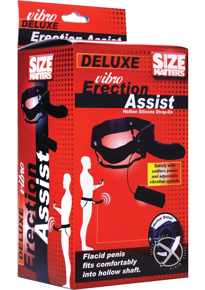 Size Matters Erection Assist Vibrating Silicone Hollow StrapOn Size Matters Female Sex Toys