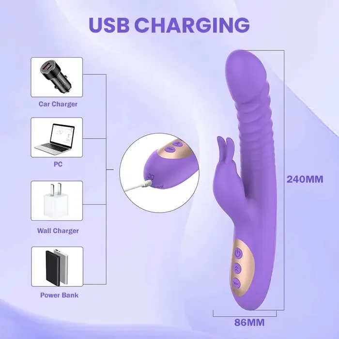 Stretchy Swing Heated Moe Rabbit Vibrator Inyarose Female Sex Toys