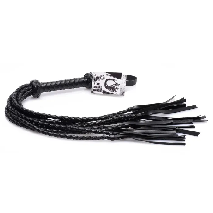 Strict 8 Tail Braided Flogger Black Strict Anal Strict 8 Tail Braided Flogger Black Strict Anal