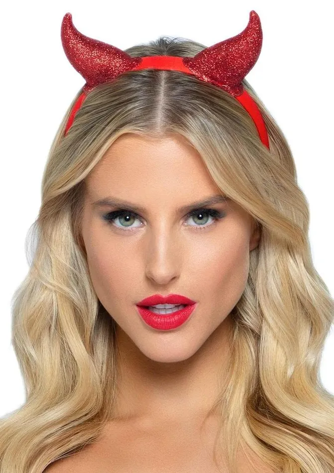 Vibrators Leg Avenue Leg Avenue Latex Glitter Devil Horn Headband