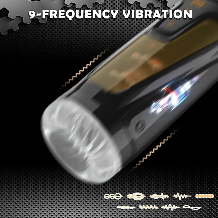 xbelo Male Sex Toys 9frequency Vibration Rotating for Penis Stimulation Masturbator Cup