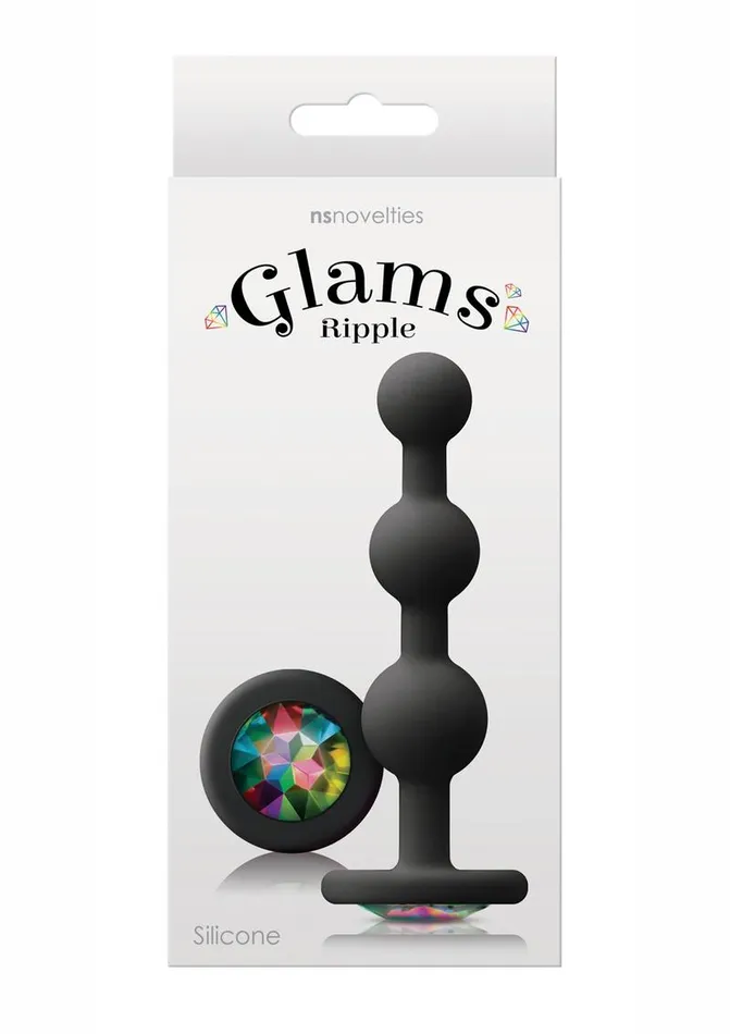 Anal Glams Ripple Silicone Plug Rainbow Gem Glams Anal Glams Ripple Silicone Plug Rainbow Gem Glams
