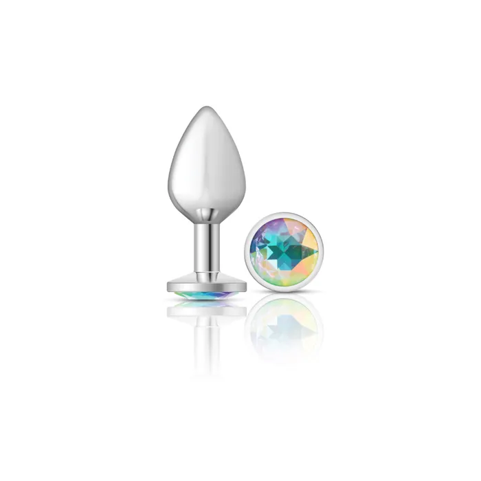 Anal Viben Cheeky CharmsSilver Metal Butt Plug RoundClearMedium Anal Viben Cheeky CharmsSilver Metal Butt Plug RoundClearMedium