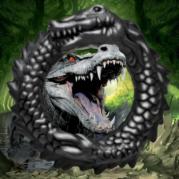 Anal XR Brands Creature Cocks Black Caiman Silicone Cock Ring Black Anal XR Brands Creature Cocks Black Caiman Silicone Cock Ring Black