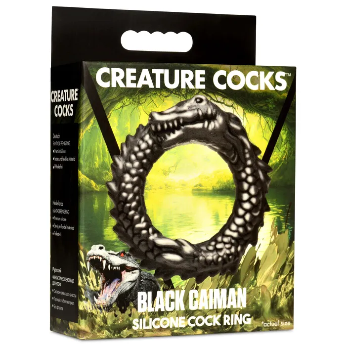 Anal XR Brands Creature Cocks Black Caiman Silicone Cock Ring Black Anal XR Brands Creature Cocks Black Caiman Silicone Cock Ring Black